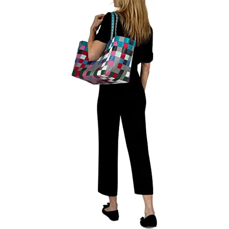 normani Einkaufstasche geflochten mit Henkeln, extra robuste Tragetasche aus 70 % recyceltem Material, 20 Liter Volumen, Farbe Classic/River – Bild 4