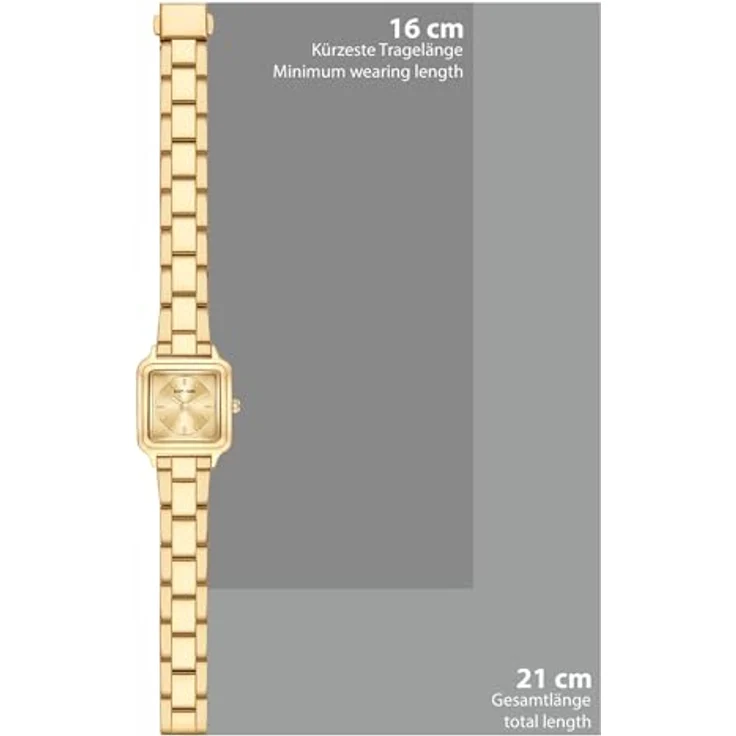 Eastside Damen Quarz Uhr, eckig mit IP-beschichtetem Edelstahlarmband in Gelbgold, Mineralglas, 10080128 – Bild 2