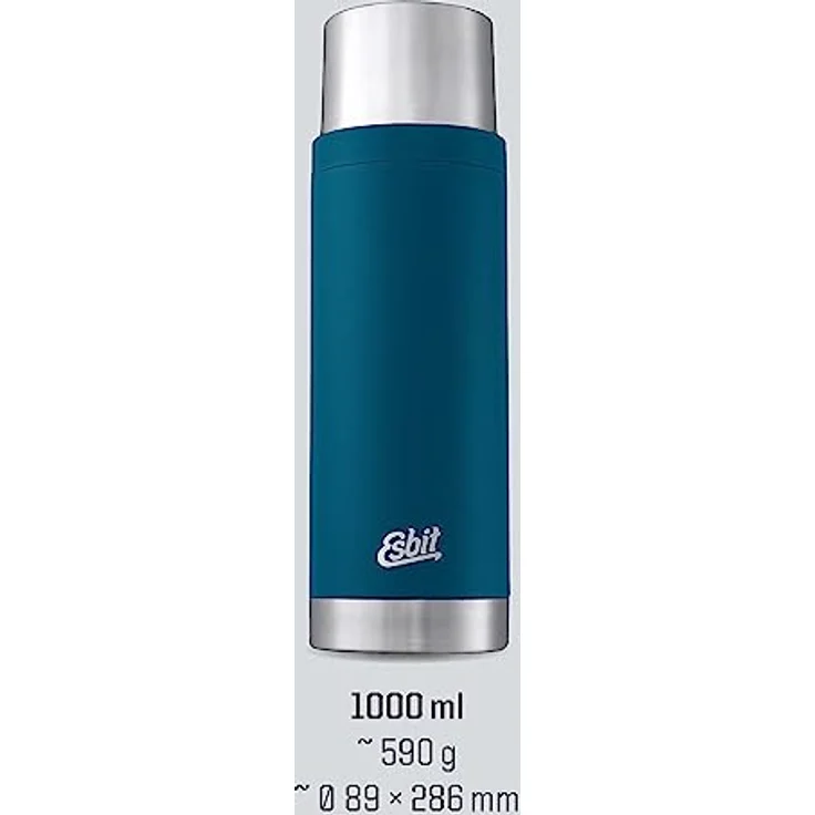 Esbit Thermoflasche Sculptor, isolierte Edelstahlflasche für warme und kalte Getränke, 1000 ml, Polar Blue – Bild 5