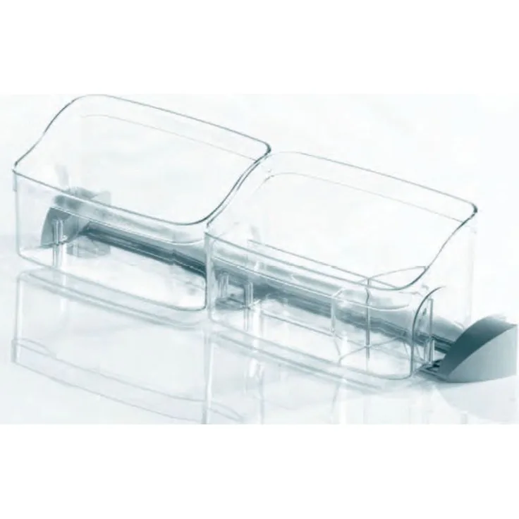 Kesseböhmer Vorratssystem Vorratsschalen Set, 2 transparente Einlegeschalen für DISPENSA Apothekerauszug, silbergrau