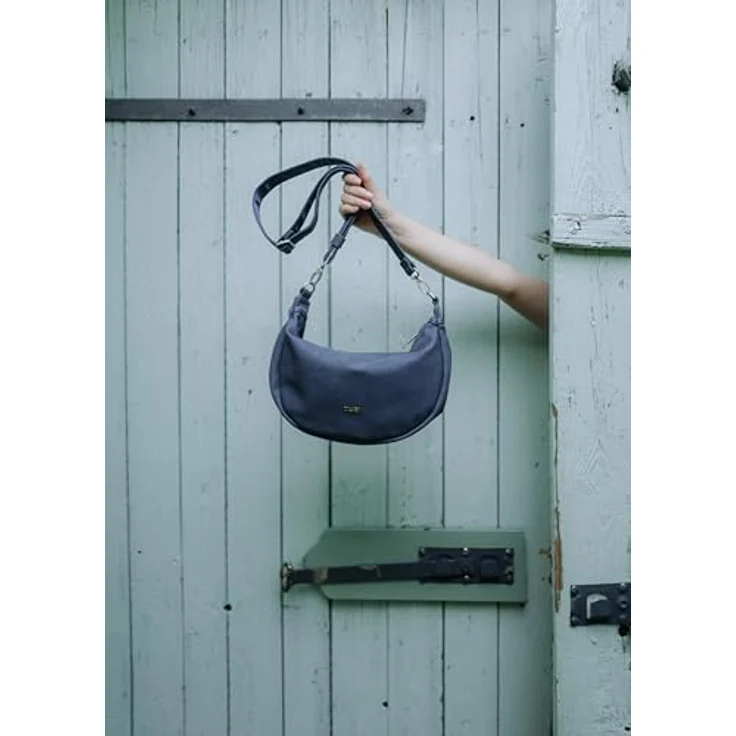 Zwei M70 Half-Moon Bag, Umhängetasche in Nubuk-Blue mit 4 l Volumen, wasserabweisend, verstellbarem Schulterriemen und mehreren Fächern – Bild 7