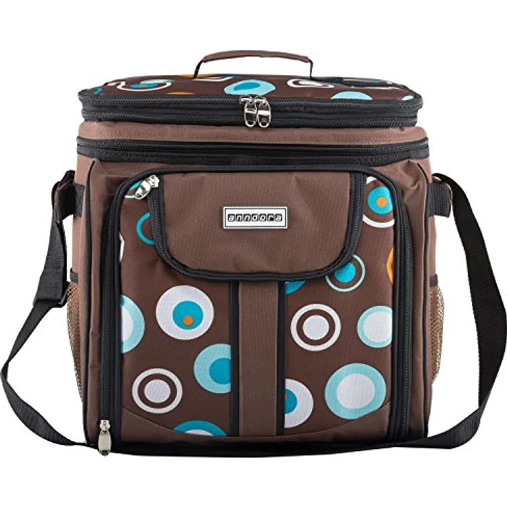 Anndora Picknicktasche braun retro Kühltasche inkl. Zubehör 4 Personen 29 Teile – Bild 3