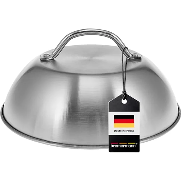 bremermann Burgerhaube 22,5 cm // Grillhaube Schmelzglocke Burger-Cover // Edelstahl, multifunktionale Garhaube mit gleichmäßiger Hitze – Bild 1