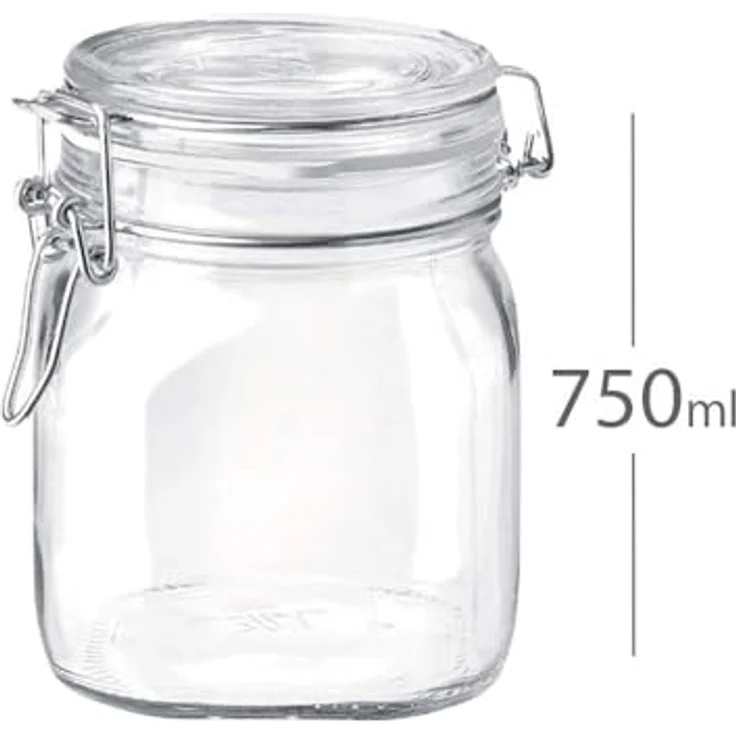 Bormioli Rocco Fido Behälter Vase, Hermetischer Verschluss 0.75 Liter, Glas, Transparent, 1 Stück – Bild 4