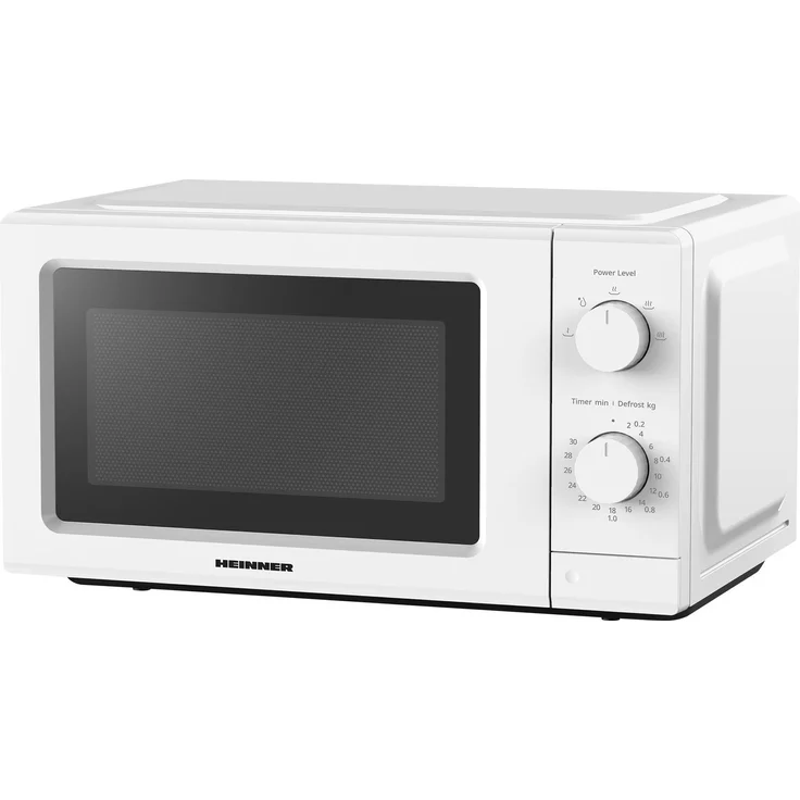 Heinner HMW-MD20IVWH, Freistehende Mikrowelle 19 L, 700 W, 5 Leistungsstufen, Timer, Auffaufunktion, Weiß – Bild 1