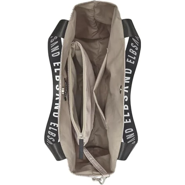 Elbsand Shopper Strandtasche XXL, vegane Handtasche mit Allover-Logoprint und herausnehmbarer Innentasche – Bild 6