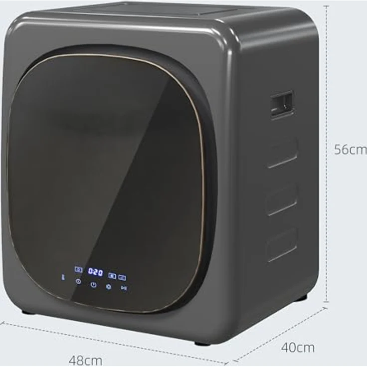 HOMCOM Waschtrockner B61-011V90GY, 4 kg, mit Kindersicherung und Abschaltautomatik, grau – Bild 7