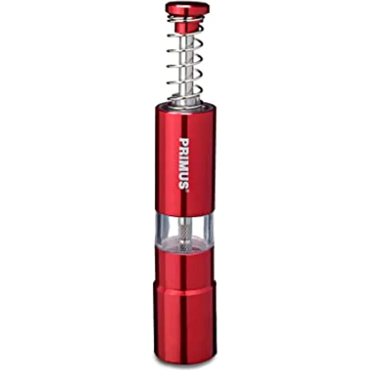 Primus Salt and Pepper Mill, Set aus Aluminium mit einhändiger Bedienung, Schwarz-Rot – Bild 3