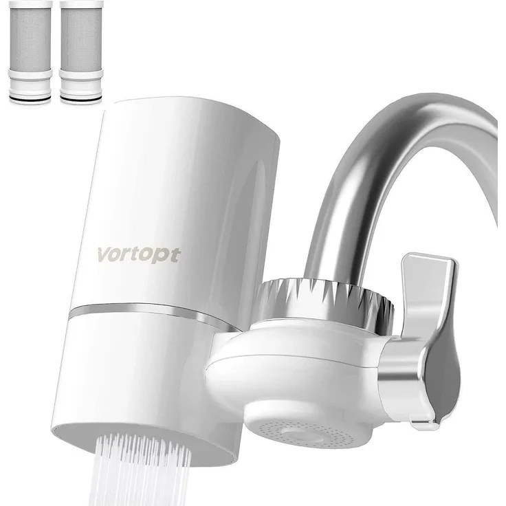 Vortopt Wasserhahnfilter NSF-zertifiziert, reduziert Blei und Chlor, 5-Stufen Filtration, 2 Filter enthalten