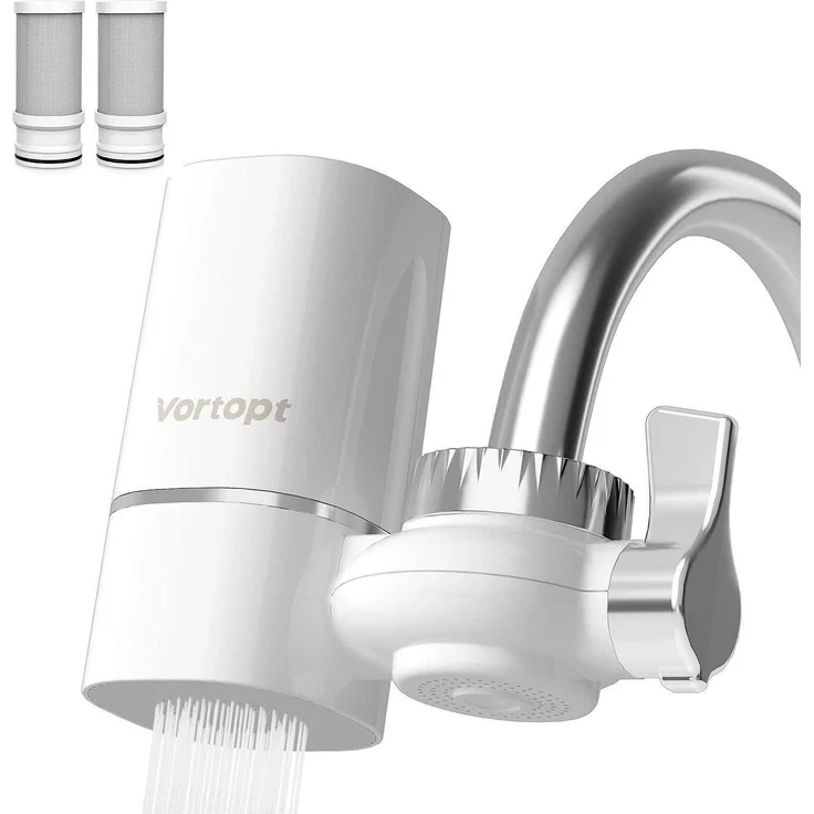 Vortopt Wasserhahnfilter NSF-zertifiziert, reduziert Blei und Chlor, 5-Stufen Filtration, 2 Filter enthalten