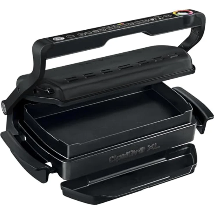 Tefal GC7248 OptiGrill+ XL Kontakgrill, 2000 Watt, 9 voreingestellte Grillprogramme, inkl. Backschale, schwarz – Bild 3
