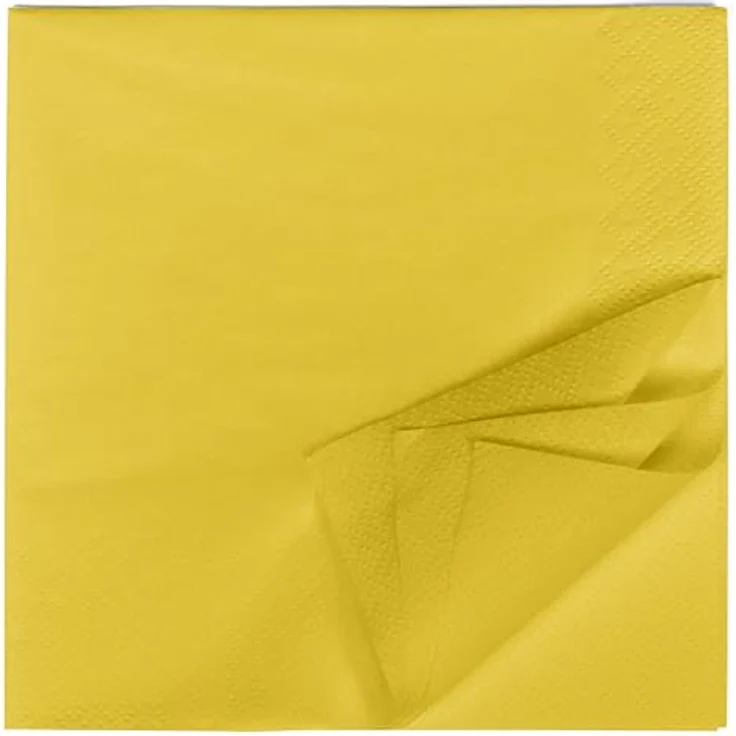 HEKU 100 einfarbige Servietten, 3-lagig, 33x33cm, hoch saugfähig, 5er-Packung, gelb – Bild 3