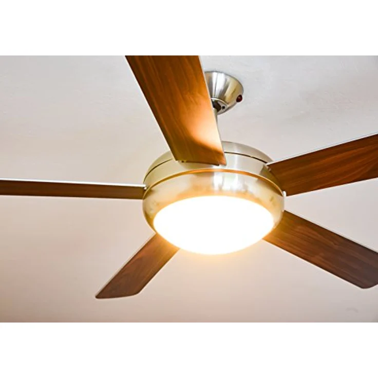 AireRyder Deckenventilator Ursa mit Beleuchtung und Fernbedienung, Gehäuse Satin Nickel, Flügelfarbe Silber-Walnuss, 132 cm – Bild 6
