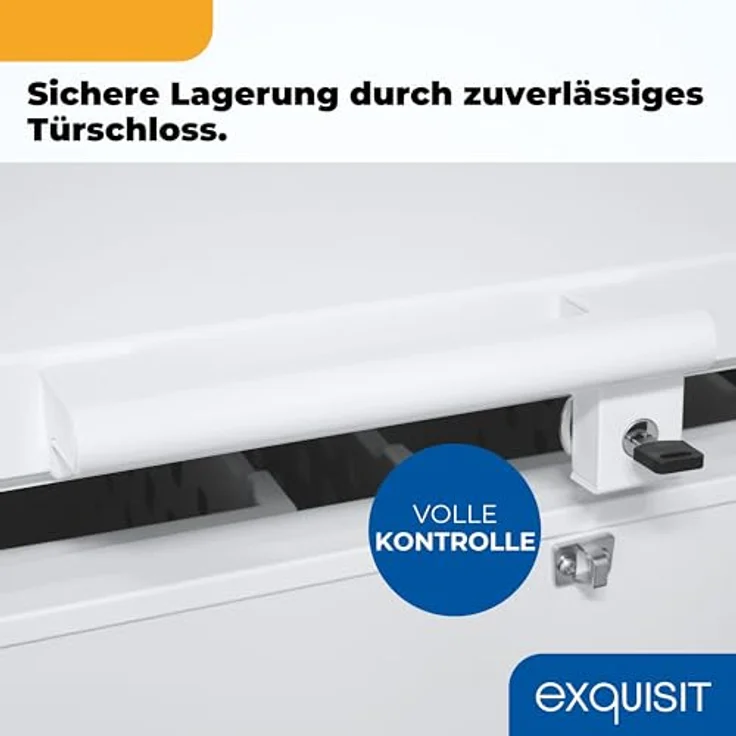 Exquisit Gefriertruhe GT201-HE-040E, 2-in-1 Kühlfunktion, 198 Liter, weiß, Türschloss, 4-Sterne-Gefrieren, Schnellgefrieren, 2 Rollen – Bild 7