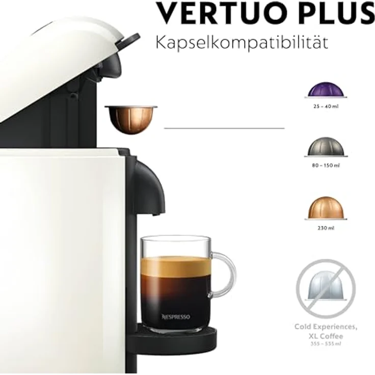 Krups Nespresso XN9031 Vertuo Plus Kaffeekapselmaschine, weiß, 1,1 Liter Wassertank – Bild 5