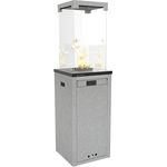 KRATKI Patio Light - Terrassenheizer Gas 8,2 kW - Set mit Reduzierstück - Heizstrahler Terrasse - Heizpilz für Garden - Gartenkamin - Deko Terrasse Outdoor, Schwarz