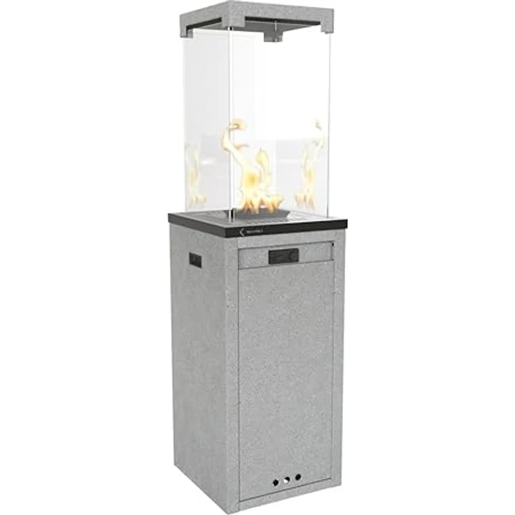KRATKI Patio Light - Terrassenheizer Gas 8,2 kW - Set mit Reduzierstück - Heizstrahler Terrasse - Heizpilz für Garden - Gartenkamin - Deko Terrasse Outdoor, Schwarz – Bild 1