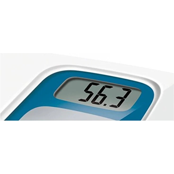 Terraillon Elektronische Personenwaage, automatisches Ein-/Ausschalten, großer LCD-Bildschirm, 160 kg, Fenster, Weiß/Blau – Bild 2