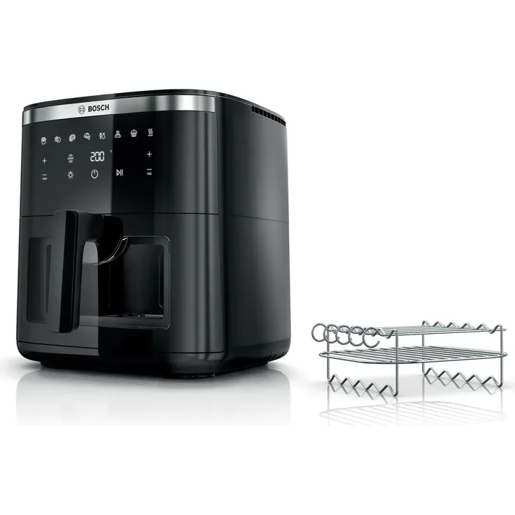 Bosch Serie 6 MAF671B1 Heißluftfritteuse 7,2 l, 1800 W, Schwarz, 7 Voreinstellungen