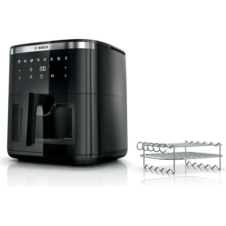 Bosch Serie 6 MAF671B1 Heißluftfritteuse 7,2 l, 1800 W, Schwarz, 7 Voreinstellungen – Bild 1