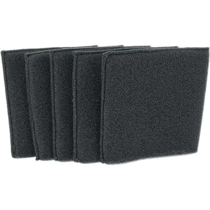 VHBW 5x Staubsaugerfilter kompatibel mit Einhell TE-VC 2340 SACL, 2238 SACL EX CH, 2340 SACL EX ARG - Schaumstofffilter schwarz, langlebig und effiziente Staubsaugleistung – Bild 1