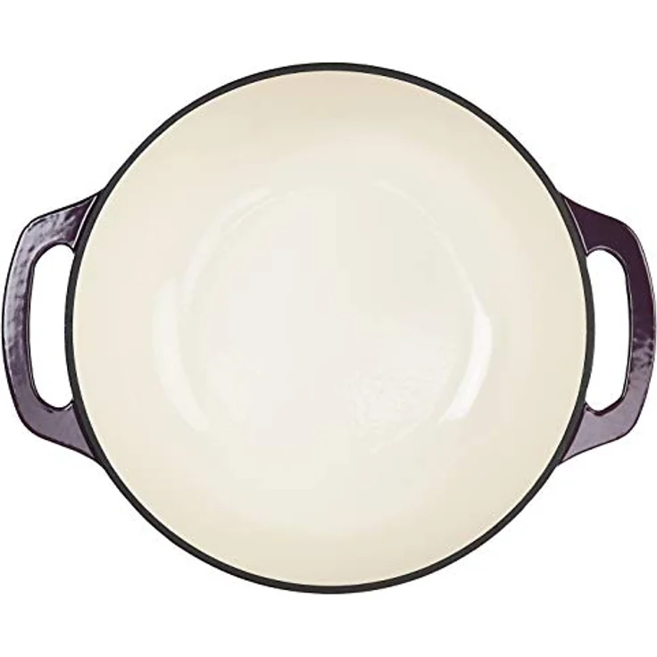 Amazon Basics - Schmortopf aus Rund emailliertem Gusseisen, 5.67 l, Violett – Bild 3