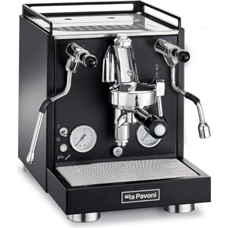 La Pavoni New Cellini Evolution, Semi-Professionelle Espressomaschine mit Kupferkessel, schwarz