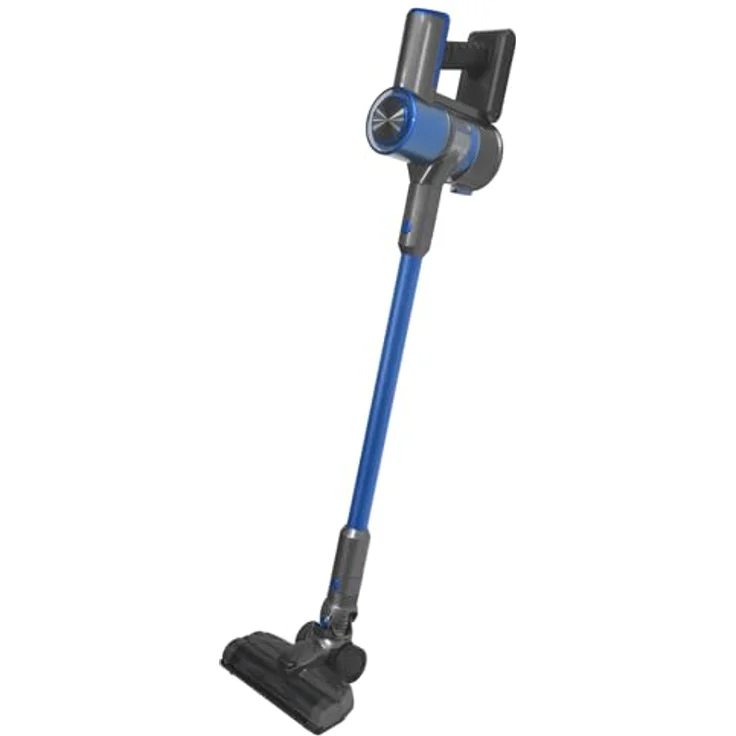 DMS 2in1 Zyklon Akku Staubsauger kabelloser Handstaubsauger, Elektrobürste, Lithium-Ionen Akku, Ladestation, Betriebszeit 35 Min (Blau-Grau) – Bild 4