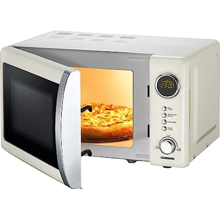 Melissa 16330108 Classico Retro Mikrowelle, Standgerät, 20 Liter Garraum, 700 Watt, creme – Bild 3