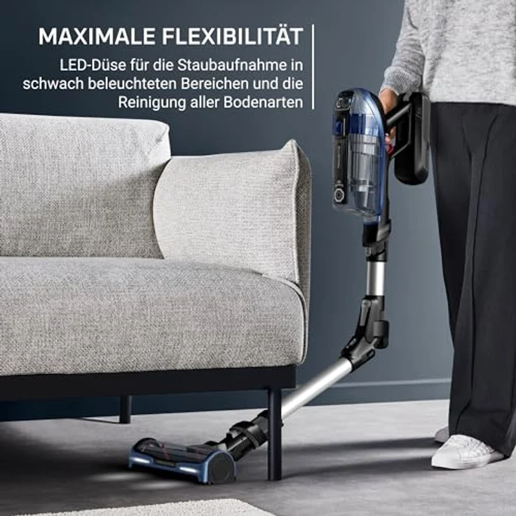 Rowenta X-Force Flex 14.60 Aqua, Kabelloser Staubsauger mit Wisch-Funktion, Flex-Gelenk, bis zu 200 AirWatt und 70 min Akku-Laufzeit, RH99C3WO – Bild 4