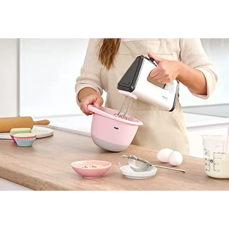 Emsa K32414 Prep&Bake Kunststoff-Rührschüssel 1,4 L | rutschfester Boden | perfekte Stabilität beim Mischen | integrierte Ausgießlippe für präzises, sauberes Ausgießen | spülmaschinenfest | Rosa/Grau – Bild 5