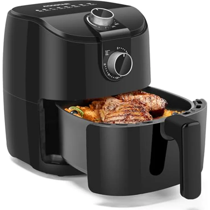 Aigostar Hayden Alpha 4L Heißluftfritteuse mit 1500 W, 30-Minuten-Timer, einstellbarer Temperatur, Überhitzungsschutz, Schwarz