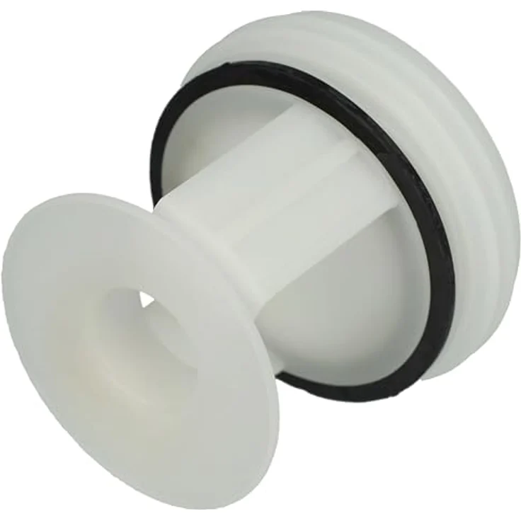 VHBW Flusensieb kompatibel mit Siemens WP12T225, WP12T227, WP12T254BY, WP12T254FN, WP12T284FF - 5,6 cm Durchmesser, mit Dichtungsring, schwarz/weiß – Bild 4