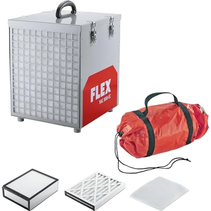 Flex-Tools 532859 VAC 800-EC Air Protect 14 SET, Gebäudeluftreiniger der Staubklasse M, Grün – Bild 1