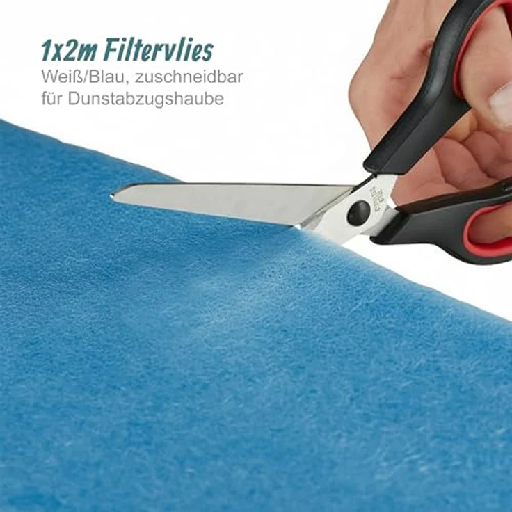 Relaxdays Dunstabzugshaube Filter 1x2m, universeller Einwegfilter aus 100% Polyester, weiß/blau – Bild 5