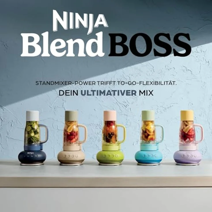 Ninja BlendBoss DB351EUBL, Standmixer mit 1100-Watt-Motor, tragbarem Becher und 3 Auto-Modi, Farbvariante Blaue Himbeere – Bild 2