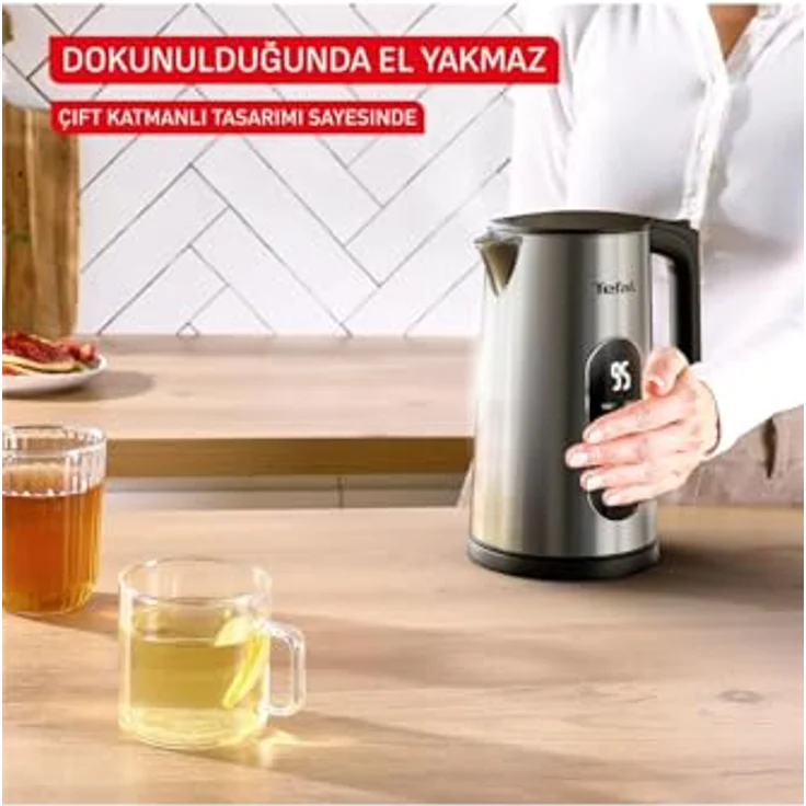 Tefal Selezione, Wasserkocher, Silber und Schwarz, prüffähiger und kabelloser Design-Wasserkocher – Bild 8