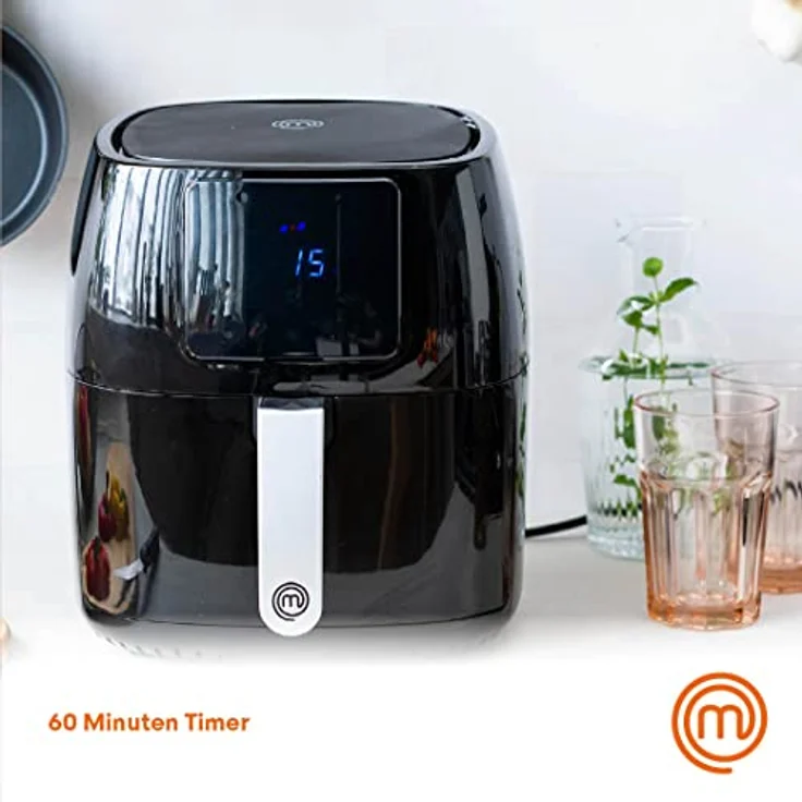 MasterChef Heißluftfritteuse, ohne Öl, 1400 Watt, 4.5 Liter Fassungsvermögen, schwarz – Bild 8