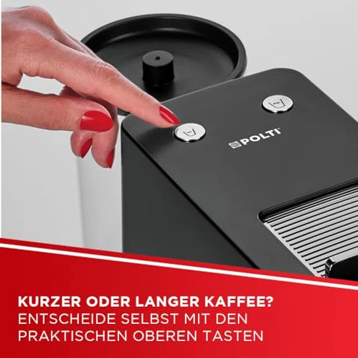 Polti Coffea S15B, Kapselmaschine in Schwarz mit anpassbarer Temperatur und automatischer Kapselauswurf – Bild 4