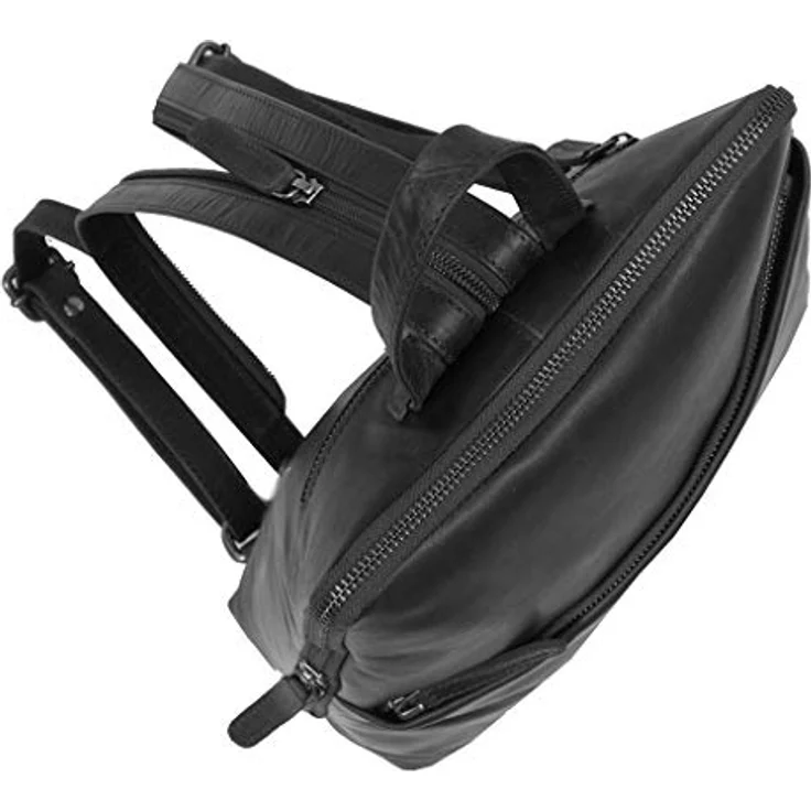 The Chesterfield Brand Wax Pull Up Daypack, Leder Rucksack 34 cm, schwarz – Bild 4