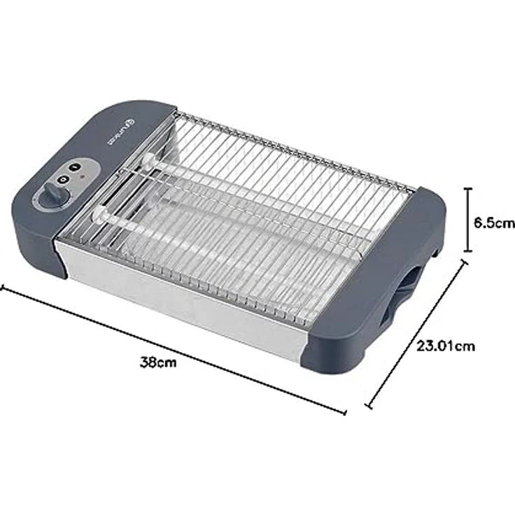 Grunkel Flacher Toaster für alle Arten von Brot und Gebäck mit 600 W Leistung. 6-stufiger Toast-Timer und Krümelschublade Modell TSP-G2 – Bild 9