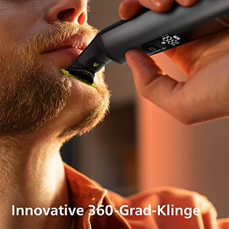 Philips OneBlade Pro 360 Face & Body, Trimmen, Stylen & Rasieren, inkl. 2 Originalklingen, Präzisionsaufsatz, und 2 Trimm-Aufsätzen (Modell QP6551/30) – Bild 4