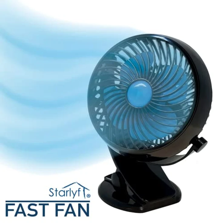 STARLYF Tragbarer kabelloser Starylf Fast Fan, USB-aufladbar, 360-Grad-Rotation, Premium-Mini-Ventilator für Zuhause, Büro, leise und mit Geschwindigkeitsregelung – Bild 3