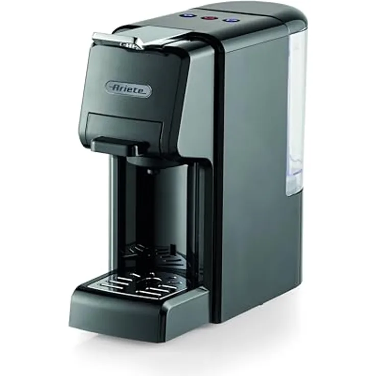 Ariete 1304/1, Espresso-Kaffeemaschine mit 19 bar Druck, 0.7L Wassertank, Schwarz, vielseitige Nutzung mit Kaffeekapseln und -pads
