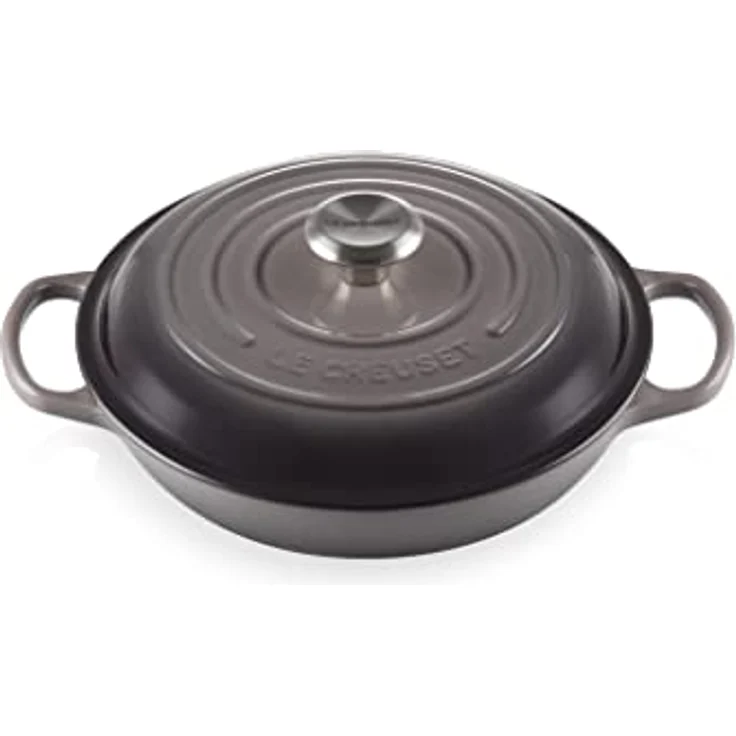 Le Creuset Signature Gusseisen Gourmet-Profitopf, Rund, Ø 26 cm, 2,2 l, Für alle Herdarten inkl. Induktion geeignet, 4,205 kg, Flint, 21180264442430 – Bild 1