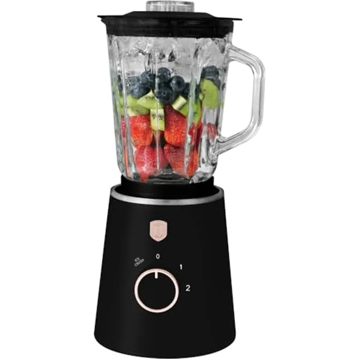 Berlinger Haus BH9821 Standmixer, 1000 W Leistung, 1,5 l Glasbehälter, Schwarz-Rosa Design