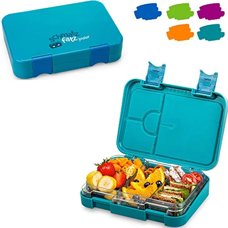 schmatzfatz junior Lunchbox 6 Fächer 21,3 x 15 x 4,5 cm (BxHxT) Petrol