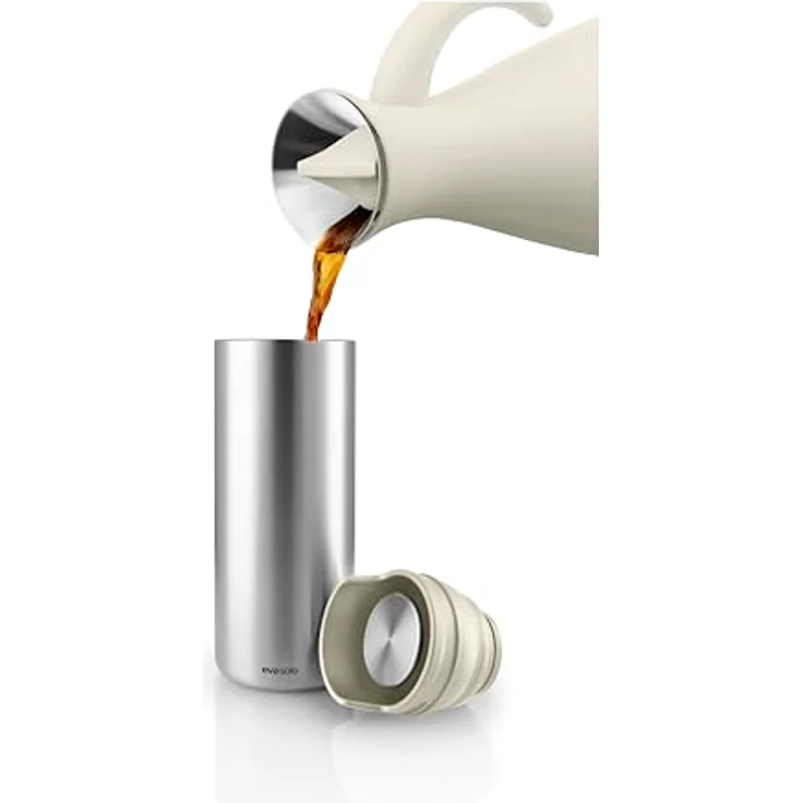 Eva Solo Urban To Go Cup 0,35 l, doppelwandiger Isolierbecher mit Vakuum, Edelstahl und Klickverschluss, Coconut – Bild 3