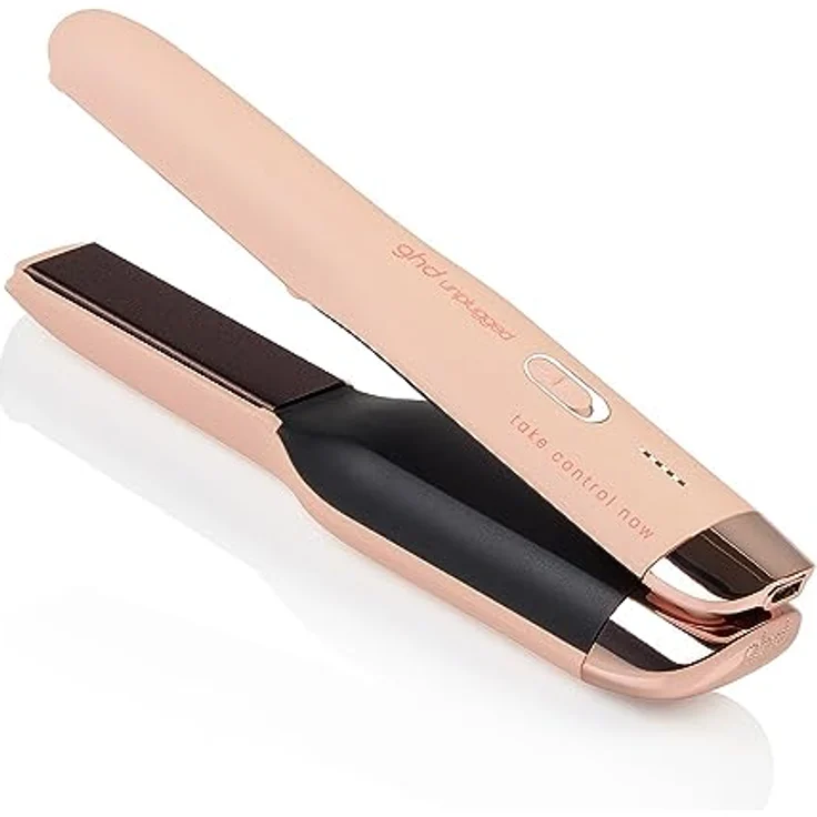 ghd unplugged Pink Peach styler, Kabelloses Glätteisen mit Hybrid Co-Lithium Technologie – Bild 1