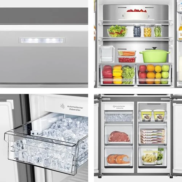 Hisense RQ5P470SYID, French Door Kühl-Gefrier-Kombination mit No Frost, 304 l Kühlvolumen, Inox-Look – Bild 14